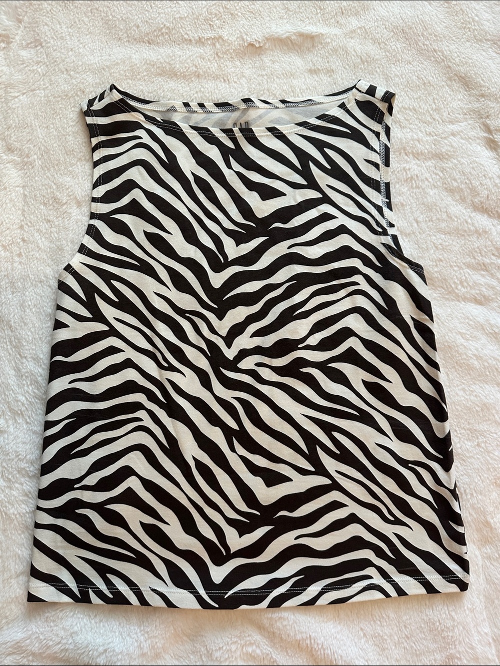 GAP Brown and cream Zebra-Print Tank